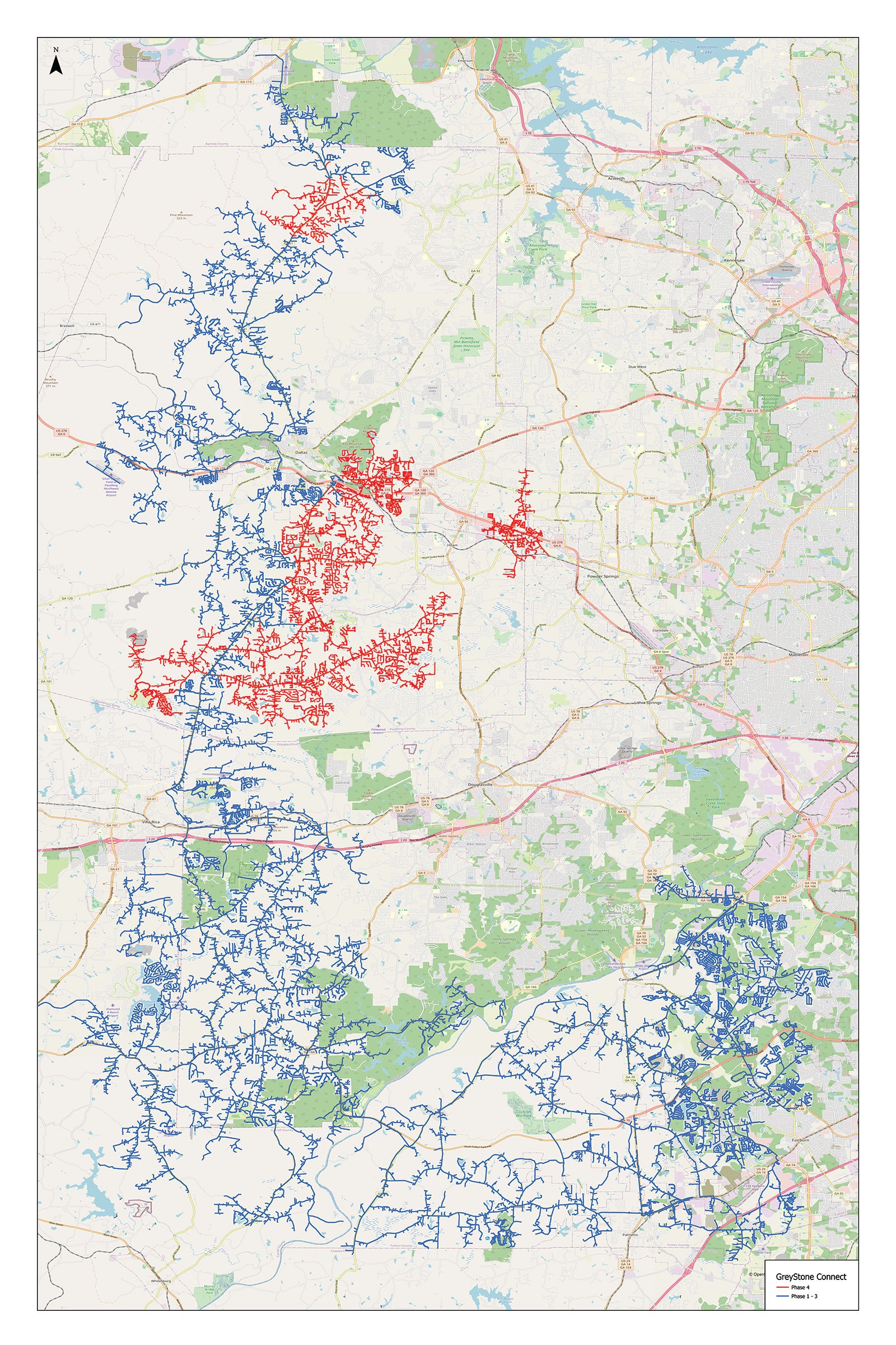 Service availability map